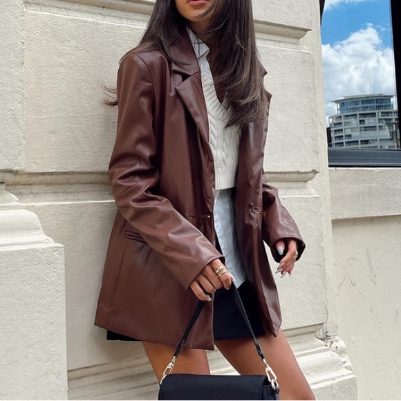 Women’s Leather Blazer L - Picture 15 of 16